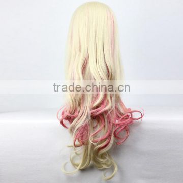 Costume Synthetic crazy color kinky for Halloween party wig yellow and green wig N414