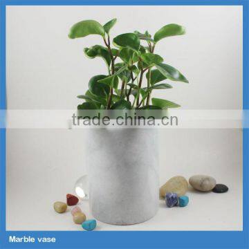 round big outdoor cheap handmade white marble plant/flower vase