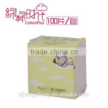 100%imported natural cotton soft wipes,disposable towel , baby cotton tissue 100pcs/bag