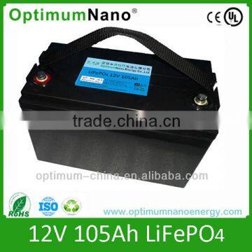 lithium ion battery 12V 105AH for trolling motor /electric equipment