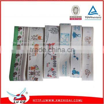 2016 High Quality Custom Design Printed Cotton Ribbon for Wholesale