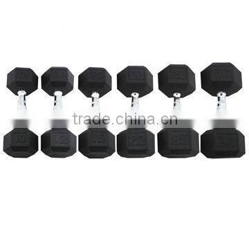 Rubber-coated Hex Dumbbell Set, Rubber and Printing Logo