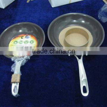 Nonstick Aluminium fry pan with stainless steel handle