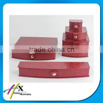 luxury red leather gift packaging box for wallet