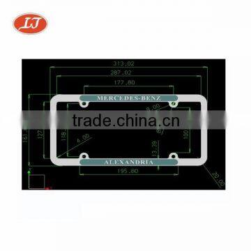 top sales plastic license frame with logo chroming treatment plastic frame