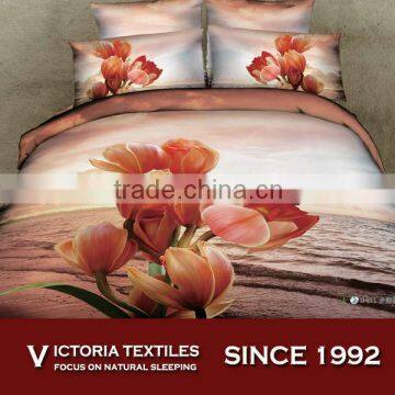 2015 NEW 3D printed 100% cotton bedding comforter cover set floral series