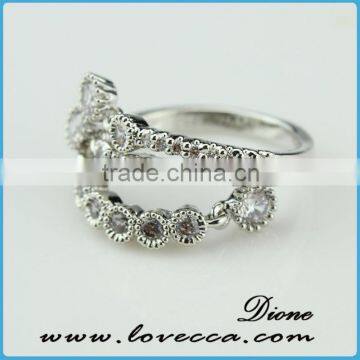 Zircon Crystal Love Heart Ring 5.5/6/7/8/9 Size photo-6