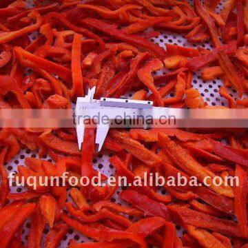 Frozen IQF red pepper dices and strips