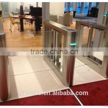 Stainless steel half height glass turnstile gate with esd checker and rfid cards