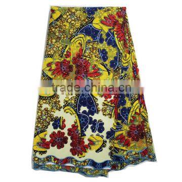 Haniye 2016 Wholesale 100% Print Cotton African Embroidered Hollandais Wax Lace Fabric/YBGN24