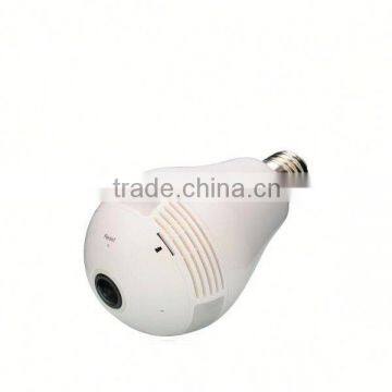 WiFi Fisheye Cloud Smart Bulb 360 degree fisheye wireless wifi camera with two-way audio and 128G recording feature