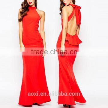 OEM Service V Neckline Waisted Bodycon Gathering Sexy Women Wrap Dress photo-5