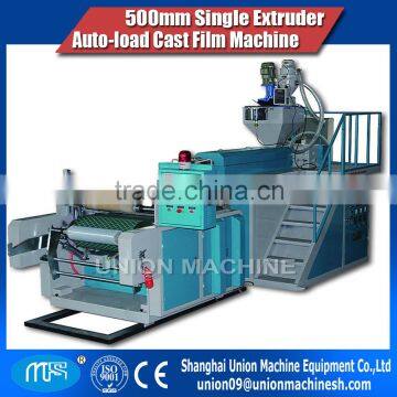 LLDPE 500mm single extruder auto loading cast stretch film making machine