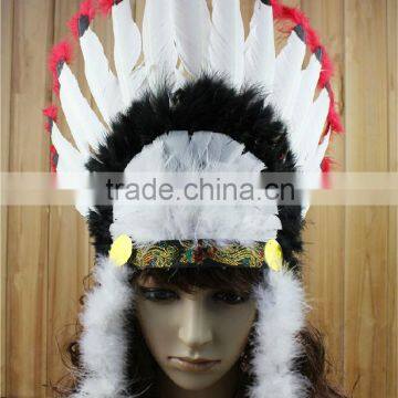 2015Fashion Luxurious Natural Chicken Feather Headdress for Adult -i