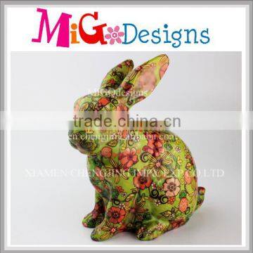 Full Decal Lovely Rabbit Image Saving Coin Bank Custom Design