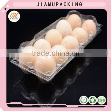 high quality clear plastic chicken egg packaging cartons tray for 10 cells