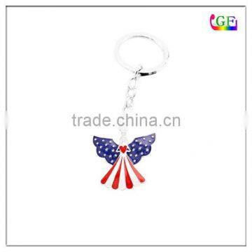 Angel wing american flag independence day keychain