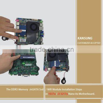 2016 X86 I3 3217U Mini Computer 4G KST Ram 32G SSD 2 Lan Rs232 Vga HDMII Black Aluminum pc photo-3