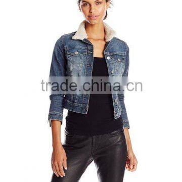 Women's Pixie Denim Jacket With Sherpa Collar