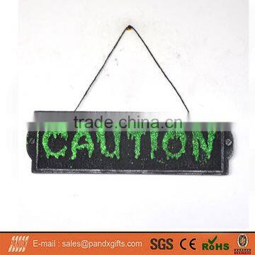 Halloween foam Glitter hanging sign"CAUTION" for Door Decoration