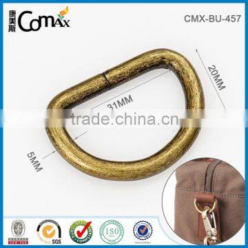 Metal Solid Brass Plated Dee D Ring For Webbing Belt