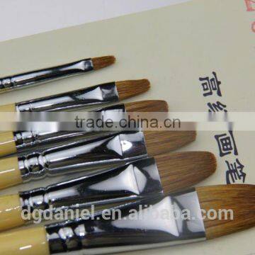 6pcs/pack New Artist Transparent Handle Paint Brush Set Artist Nylon Oil Painting Brushes Art photo-3