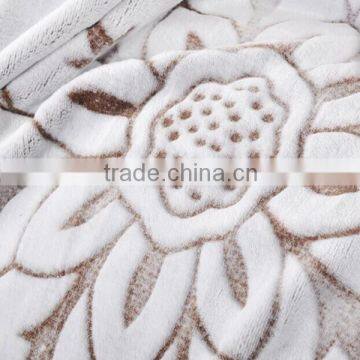 flower embossed flannel fleece fabric,3d bedding sets fabric