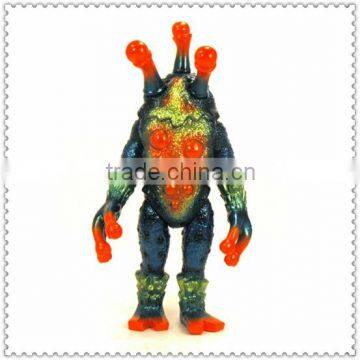 Japanese scary three eyes monsters plastic toys/oem japan child cartoon plastic toys/customized plastic toys manufacturer