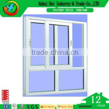 Sliding Sash Combination Window Design Top Sell PVC Window Sliding Windows Frosted Plastic