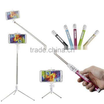 Durable Stainless Steel Selfie Pole With Remote Shutter and Telescopic Tripod For iPhone/Samsung iOS/Android Phones