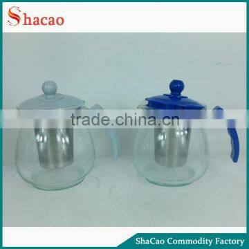 Hot Selling Ss Tea Strainer Of Glass Tea Pot Sets With Plastic Handle