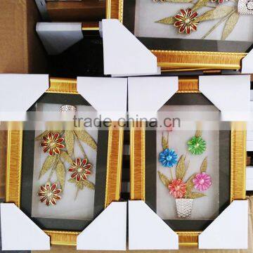 2016 Hot Sell Square Photo Frames Wholesale Photo Frame With Golden Rim