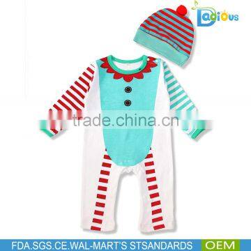 Fashion Baby Girls Christmas Romper Printing Outfits For 0-2 Years Old Children