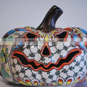 Pottery Pumpkin Candle Holder photo-2