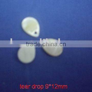 natural white river shell drop shape beads