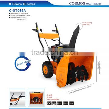 Powerful snow blower with gasoline engine