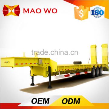 China Tri-axle low bed trailer or lowboy trailer 100 ton