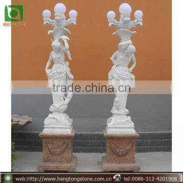 Modern Stone Marble Post Lamp Figure Statue