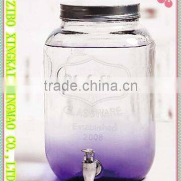 10 Liter Embossed Glass Beverage Dispenser With Metal Rack photo-4