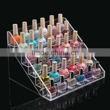 High quality of clear acrylic make up display shelves from shenzhen