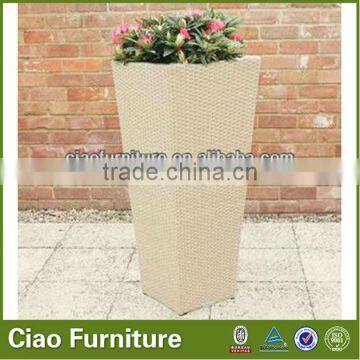 outdoor wicker plastic flower pot