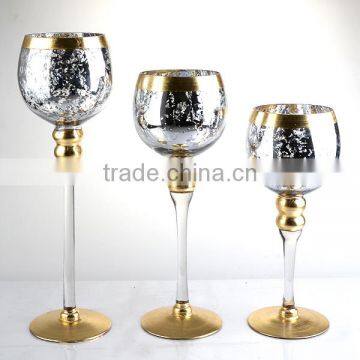 3-tier Long-stemmed Cheap Glass Candle Holder photo-2