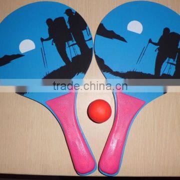 Mesh Bag Packing Wooden Badmition and Beach Racket With PE Handle photo-2