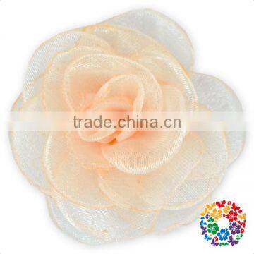 Light Yellow Many Layers Flower Party Decoration Handmade Chiffon Flowers Wholesale