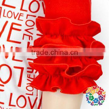 Hot Selling Love Words Ruffle Raglan Shirt 3/4 Sleeve Valentines Clothing Custom T Shirt Printing photo-6