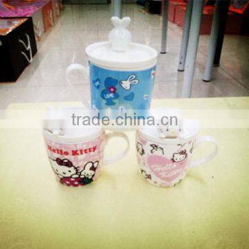 Magnesia Porcelain Ceramic Porcelain Cup/Mug with Cartoon Lid