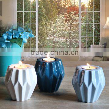 creative individule diamond design glossy candle holder in different color