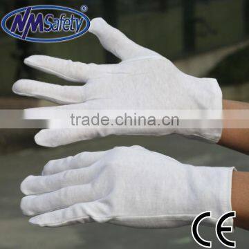 NMSAFETY bleached cotton inspection gloves cotton sewing safety glove