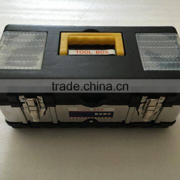 14" STAINLESS STEEL TOOL BOX WITH PLASTIC HANDLE