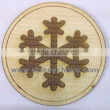 Snow Flake large Wooden Coaster, laser Engraved